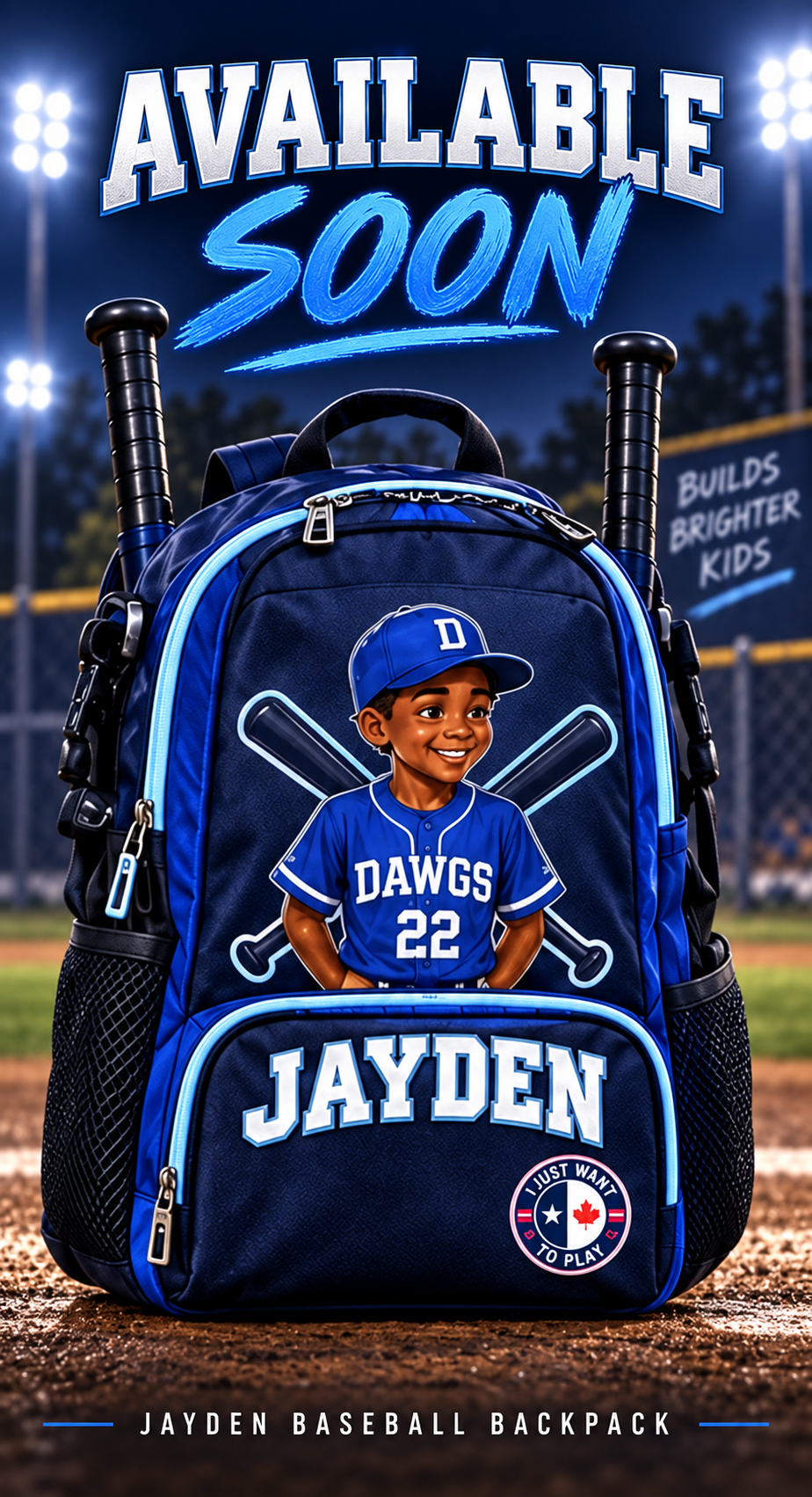 Baseball-themed I Just Want to Play hoodie and gear